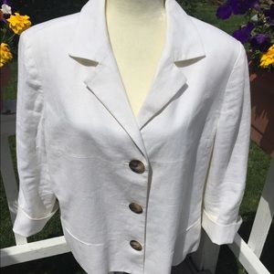 Jones is New York White Linen Jacket size 14